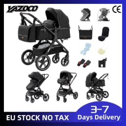 3-in-1 Multi-functional Baby Stroller Lightweight Folding Reclining Pushchair High Landscape Baby Carriage with Storage