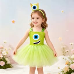 Cute Monster Theme Dress for Girls, Halloween & Children's Day Stage Exquisite Clothing, Kids' Birthday Party Performance Outfit