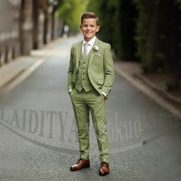 Chic Children's Suit Beige Single Breasted Blazer Vest Pants Kids Wedding Pageant Party Prom Outfit Formal Boys Suit 3 Piece