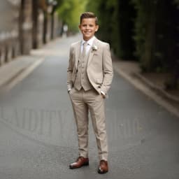Chic Children's Suit Beige Single Breasted Blazer Vest Pants Kids Wedding Pageant Party Prom Outfit Formal Boys Suit 3 Piece