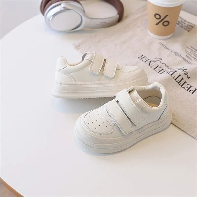 2026 New Spring Children Shoes Leather White Kids Tennis Breathable Fashion Outdoor Boys Girls Sneakers Size 26-37