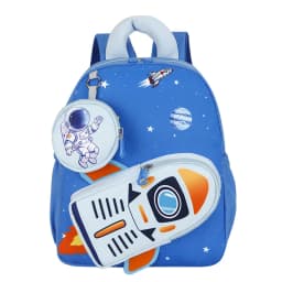Space Planet Print Toddler Backpack Detachable Small Wallet Cute Astronaut Rocket Pattern Lightweight Schoolbag Casual Daypack