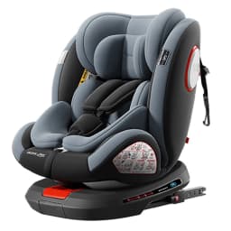 ISOFIX Child Safety Seat with Top Tether Alarm 5-Point Harness and Side Impact Protection I-Size R129 40-150cm Car Seat 360° Swivel Reinforced Shell Adjustable Headrest 4 Recline Positions for Baby Toddler Kids