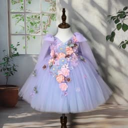 2026 Kids Handmade 3D Applique Tulle SleevelessPrincess Wedding Flower Girl Party Banquet Clothes Dress New Children Girls Gown