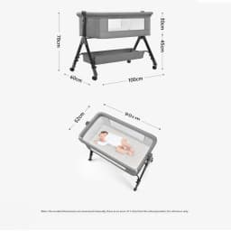 Multifunctional Baby Crib Convertible Toddler Bed Portable Infant Cradle Bassinet Co Sleeper Spliced Large Bed Next to Me Crib Anti Choking Milk 5 Tilt Spinal Protection Newborn Sleep Shaker Cot with Mattress Mosquito Net Wheels