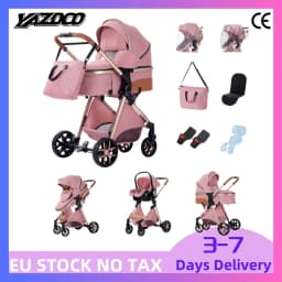 Top Grade 3-in-1 High View Four-Wheel Foldable Shock-Absorbing Infant Carriage, Custom Breathable Anti-mosquito Net As Free Gift To Prevent Newborns From Mosquito Bites Outdoors