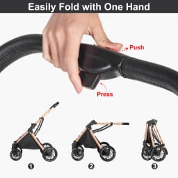 High Quality Baby Stroller 3 in 1 Luxury Lightweight Portable Travel Baby Stroller