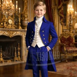 Chic Boys Suit 3 Pieces Fashion Double Breasted Kids Vintage Outfit For Jane Austen Cosplay Wedding Party Birthday Tailcoat
