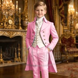 Chic Boys Suit 3 Pieces Fashion Double Breasted Kids Vintage Outfit For Jane Austen Cosplay Wedding Party Birthday Tailcoat