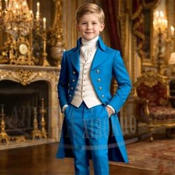 Chic Boys Suit 3 Pieces Fashion Double Breasted Kids Vintage Outfit For Jane Austen Cosplay Wedding Party Birthday Tailcoat