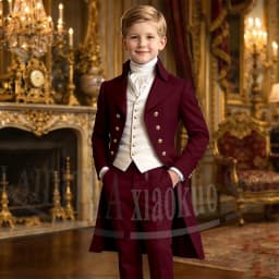Chic Boys Suit 3 Pieces Fashion Double Breasted Kids Vintage Outfit For Jane Austen Cosplay Wedding Party Birthday Tailcoat
