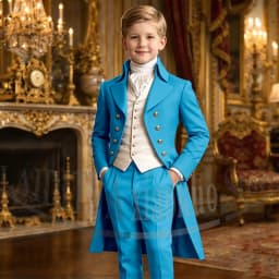 Chic Boys Suit 3 Pieces Fashion Double Breasted Kids Vintage Outfit For Jane Austen Cosplay Wedding Party Birthday Tailcoat