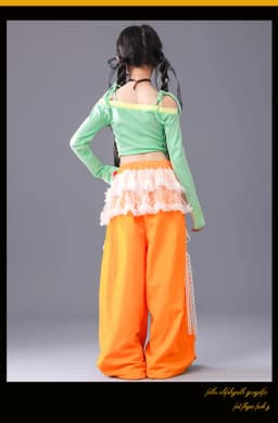 Girl Clothing Off Shoulder Top Lace Pants Hip Hop Jazz Dance Costumes Practice Street Dance Wear Performance Clothes