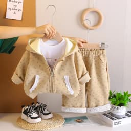 Girls' Outerwear Spring/Autumn/Winter 2026 New Children's Clothing Floral Hooded Sweatshirt Long Sleeved Top Cardigan