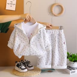 Girls' Outerwear Spring/Autumn/Winter 2026 New Children's Clothing Floral Hooded Sweatshirt Long Sleeved Top Cardigan