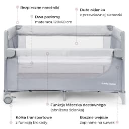 Moby-System Closely 3-in-1 Travel Cot with Changing Table Mattress and Travel Bag for Baby Crib 0-3 Years