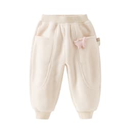 Dave Bella Children Autumn Winter Polar Fleece Thicken Pants Girl Elastic Waist Casual Sports Jogger Warn Trousers DB4254118