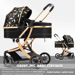 Lightweight High-view Baby Stroller, Can Sit or Lie Down, Lightweight and Foldable, Two-way Shock-absorbing Newborn Stroller