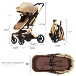 Lightweight High-view Baby Stroller, Can Sit or Lie Down, Lightweight and Foldable, Two-way Shock-absorbing Newborn Stroller