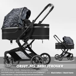 Lightweight High-view Baby Stroller, Can Sit or Lie Down, Lightweight and Foldable, Two-way Shock-absorbing Newborn Stroller