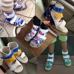 Ortoluckland Children Sandals Summer Orthopedic For Kids Buckle Strap Shoes Boys Printed Arch Support Flatfoot Footwear