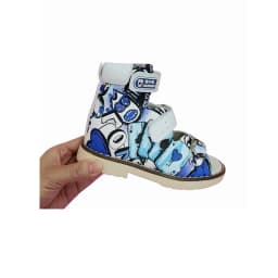 Ortoluckland Children Sandals Summer Orthopedic For Kids Buckle Strap Shoes Boys Printed Arch Support Flatfoot Footwear