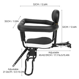 Child Bike Seat Front Mount Child Bike Seat Electric Mountain Portable Thickened Sponge Seat 80KG Capacity for Multiple