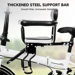 Child Bike Seat Front Mount Child Bike Seat Electric Mountain Portable Thickened Sponge Seat 80KG Capacity for Multiple