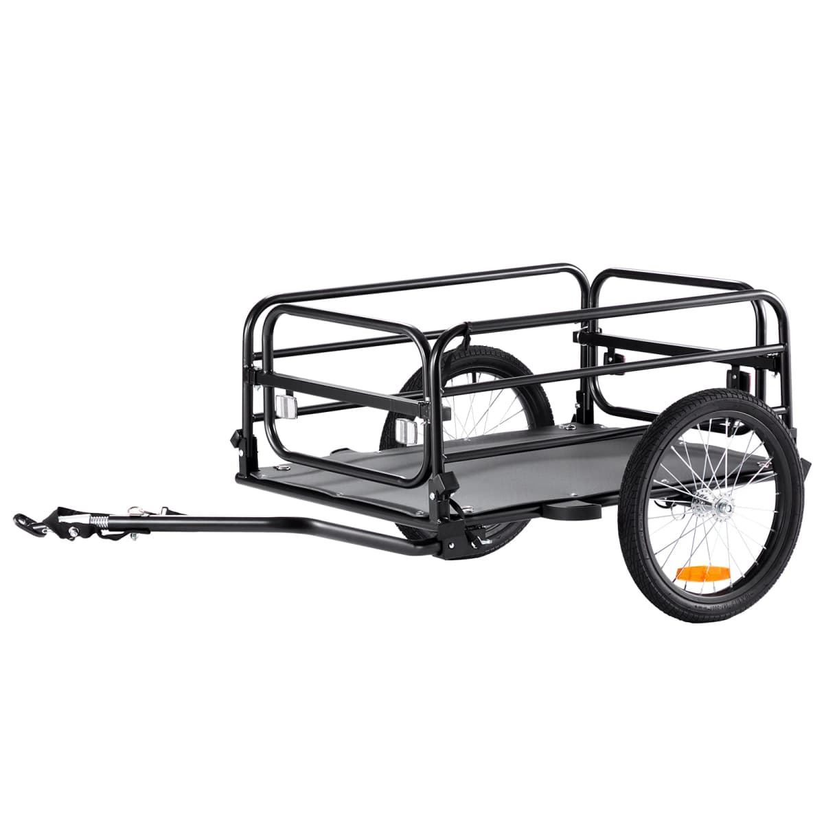 SucceBuy 160 lbs Bike Cargo Trailer Foldable Storage Bicycle Wagon Cart with 16" Wheels Safe Reflectors Fits 22"-28" Bike Wheels