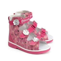 Child Orthopedic Sandals Princepard Girls Kids Corrective Shoes with High Back and Ankle & Arch Support Shiny Pink Pairing