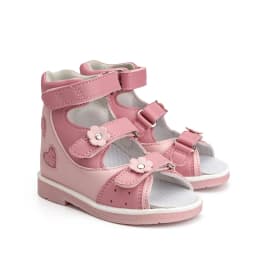 Child Orthopedic Sandals Princepard Girls Kids Corrective Shoes with High Back and Ankle & Arch Support Shiny Pink Pairing