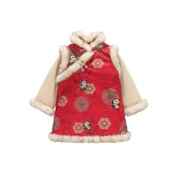 2025 Winter New 3-14 Years Girls Cheongsam New Year Flower Thickening Kids Baby Girl Traditional Chinese Ethnic Tang Dress + Bag