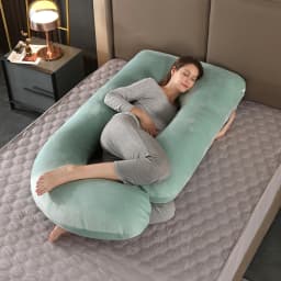 U Shaped Pregnancy Pillows with Cotton Removable Cover, Full Body Pillow Maternity Support,Must Have for Pregnant Women