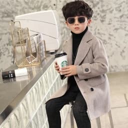 Children Boys Girls Wool Coat Jacket Outerwear 2023 Newest Thicken Plus Velvet Winter Autumn Cotton Children's Clothing Unisex