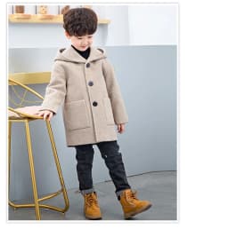 Children Boys Girls Wool Coat Jacket Outerwear 2023 Newest Thicken Plus Velvet Winter Autumn Cotton Children's Clothing Unisex