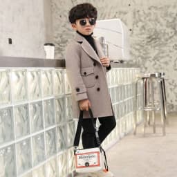 Children Boys Girls Wool Coat Jacket Outerwear 2023 Newest Thicken Plus Velvet Winter Autumn Cotton Children's Clothing Unisex