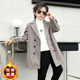 Children Boys Girls Wool Coat Jacket Outerwear 2023 Newest Thicken Plus Velvet Winter Autumn Cotton Children's Clothing Unisex
