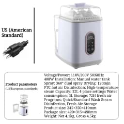 110V/220V 400W US/EU Multifunctional Baby Bottle Washer All-in-One Maternal Child Helper Clean Sterilization & Drying Functions