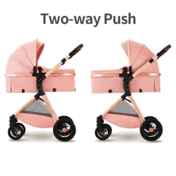 High Landscape 3 in 1 Baby Stroller Convertible Baby Pram with Car Seat Multifunction Infant Pushchair Easy Folding Travel Pram