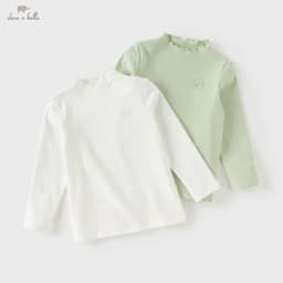 Dave Bella Children's Long Sleeve T-shirt Autumn Girl's Baby Fashion Casual Gentle Sweet Antibacterial Bottoming Shirt DB3252642