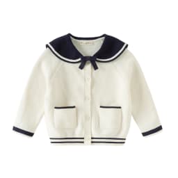 Dave Bella Girls Cardigan Sweater Autumn Spring Children Long Sleeves Sweater Knitted Tops Kids College Style Clothing DB1260283