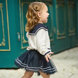 Dave Bella Girls Cardigan Sweater Autumn Spring Children Long Sleeves Sweater Knitted Tops Kids College Style Clothing DB1260283