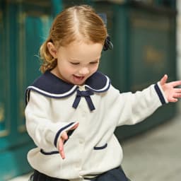 Dave Bella Girls Cardigan Sweater Autumn Spring Children Long Sleeves Sweater Knitted Tops Kids College Style Clothing DB1260283