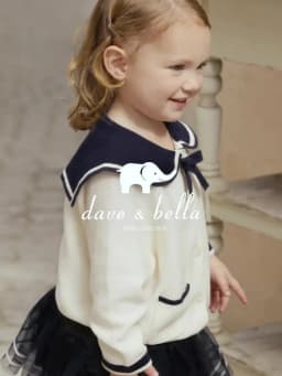 Dave Bella Girls Cardigan Sweater Autumn Spring Children Long Sleeves Sweater Knitted Tops Kids College Style Clothing DB1260283