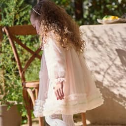 Dave Bella Children Princess Mesh Dress Girls Clothes Autumn Spring Long Sleeve Kids Elegant Dress Sweet Outdoor Party DB1261889