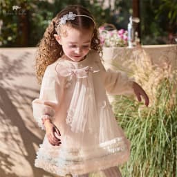 Dave Bella Children Princess Mesh Dress Girls Clothes Autumn Spring Long Sleeve Kids Elegant Dress Sweet Outdoor Party DB1261889