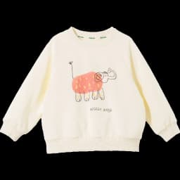 Amila Spring Children's Hoodie Round Neck Solid Color Cartoon Letter Printed Basic Versatile Daily Casual Long Sleeve Top