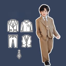 Gentleman Kids Black Suit Set Boys Wedding Birthday Photography Dress Children's Piano Host Speech Performance Costume