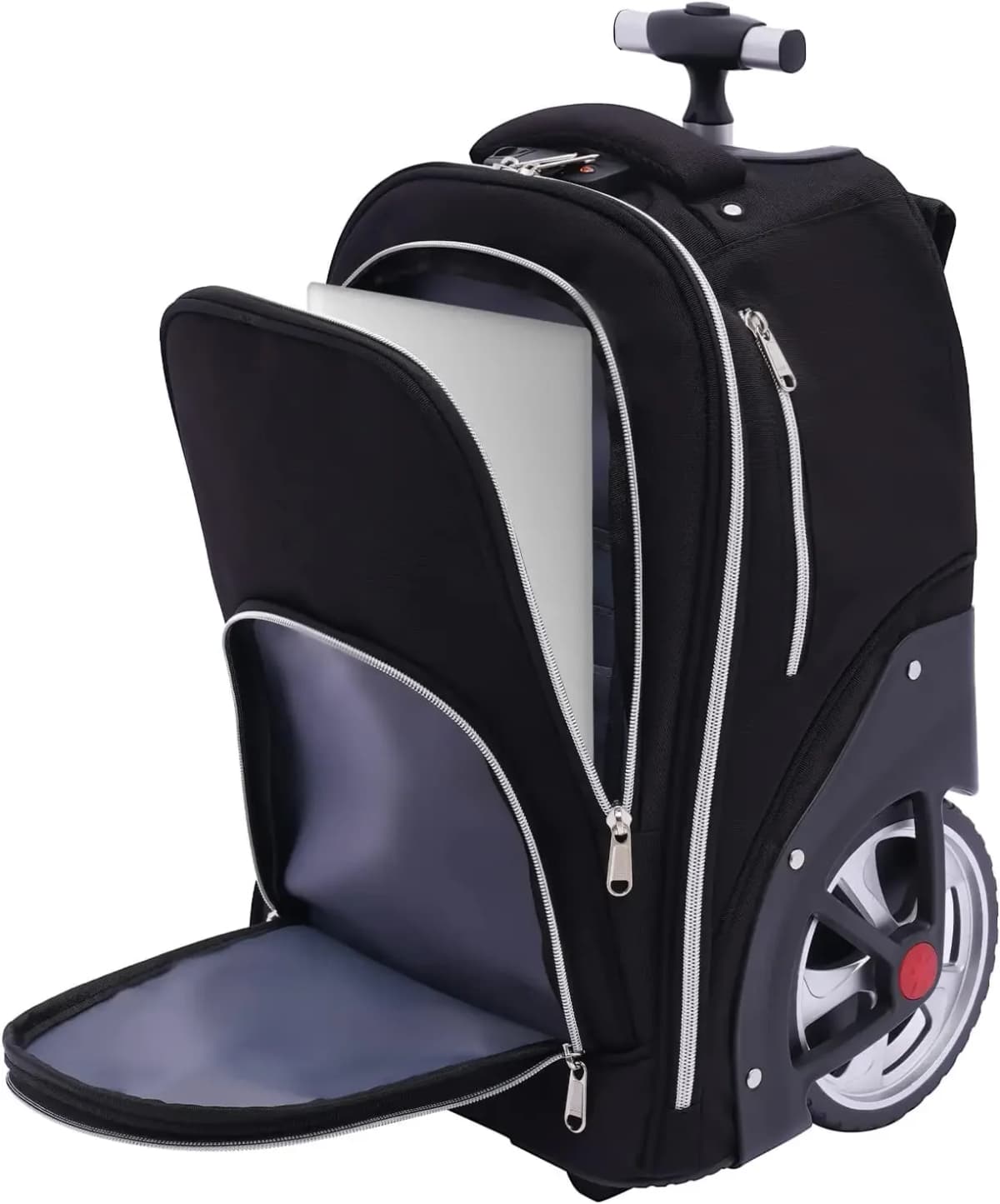 NEW 45L Trolley Backpack, Ideal Hand Luggage Backpack W/Wheels, Combined Multiple Functions, Suitable for Business Trips, School