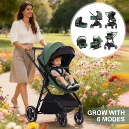 Baby Stroller 3 in 1 Easy Folding Multifunctional Stroller Travel Portable Baby Carriage Safety Seat EU Standard for Newborn